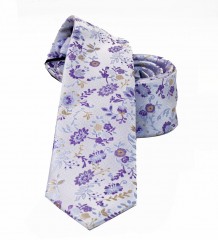                    NM slim szövött nyakkendő - Lila virágos Mintás nyakkendők